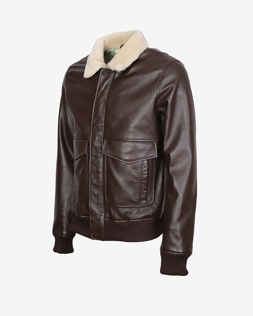 Airin G-1 Pilot Leather Jacket With Fur Collar