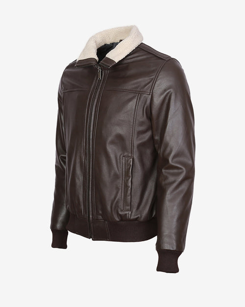A2 Aviator Leather Jacket With Fur Collar