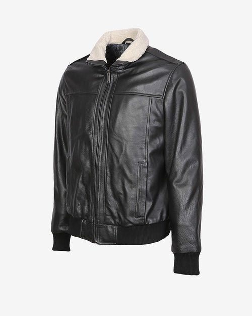 A2 Aviator Leather Jacket With Fur Collar