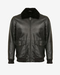 Arturo Bomber Leather Jacket With Fur Collar