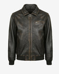 Vintage Leather Bomber Jacket