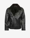 Biker Leather Jacket With Fur Collar