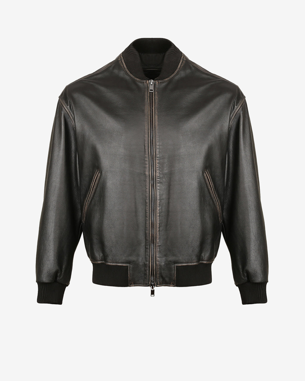 Oversized Bomber Leather Jacket