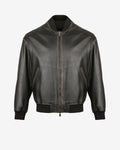 Oversized Bomber Leather Jacket