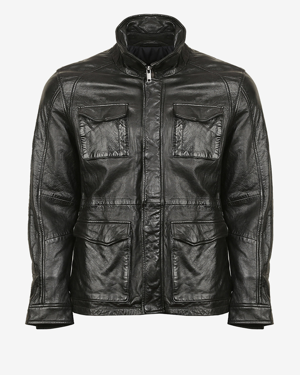 Utility Leather Field Jacket