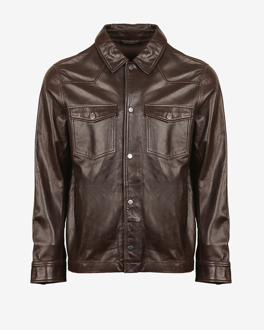 Classic Leather Shirt Jacket