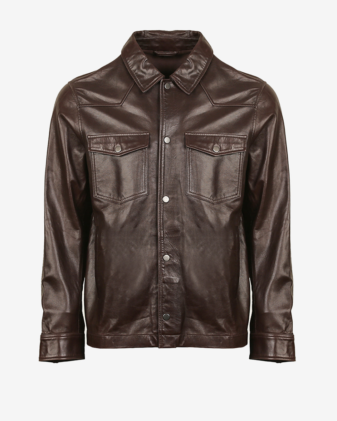 Classic Leather Shirt Jacket