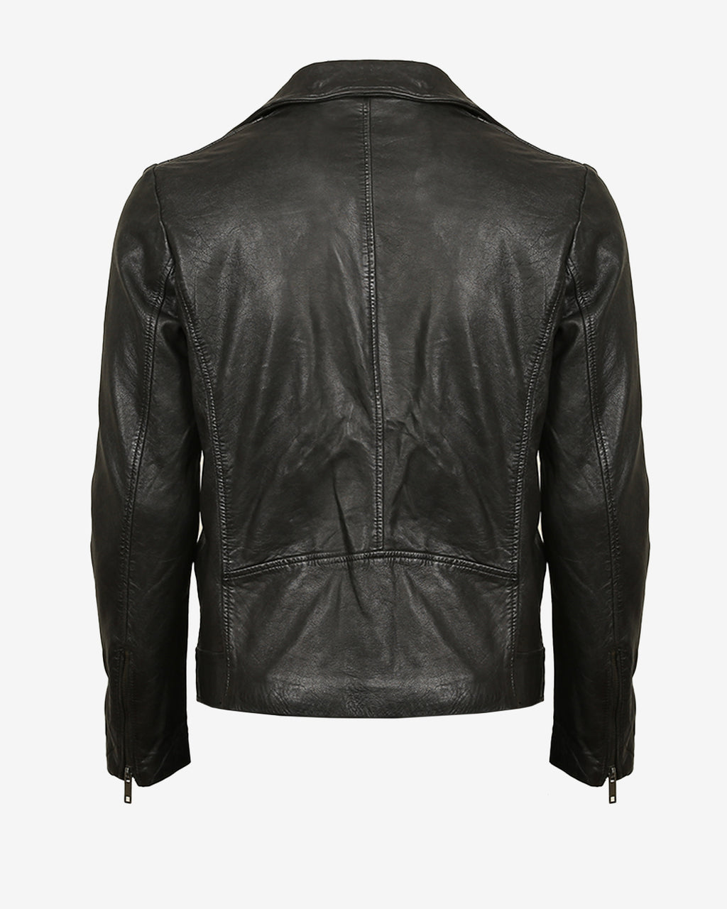 Quilted Shoulder Biker Leather Jacket