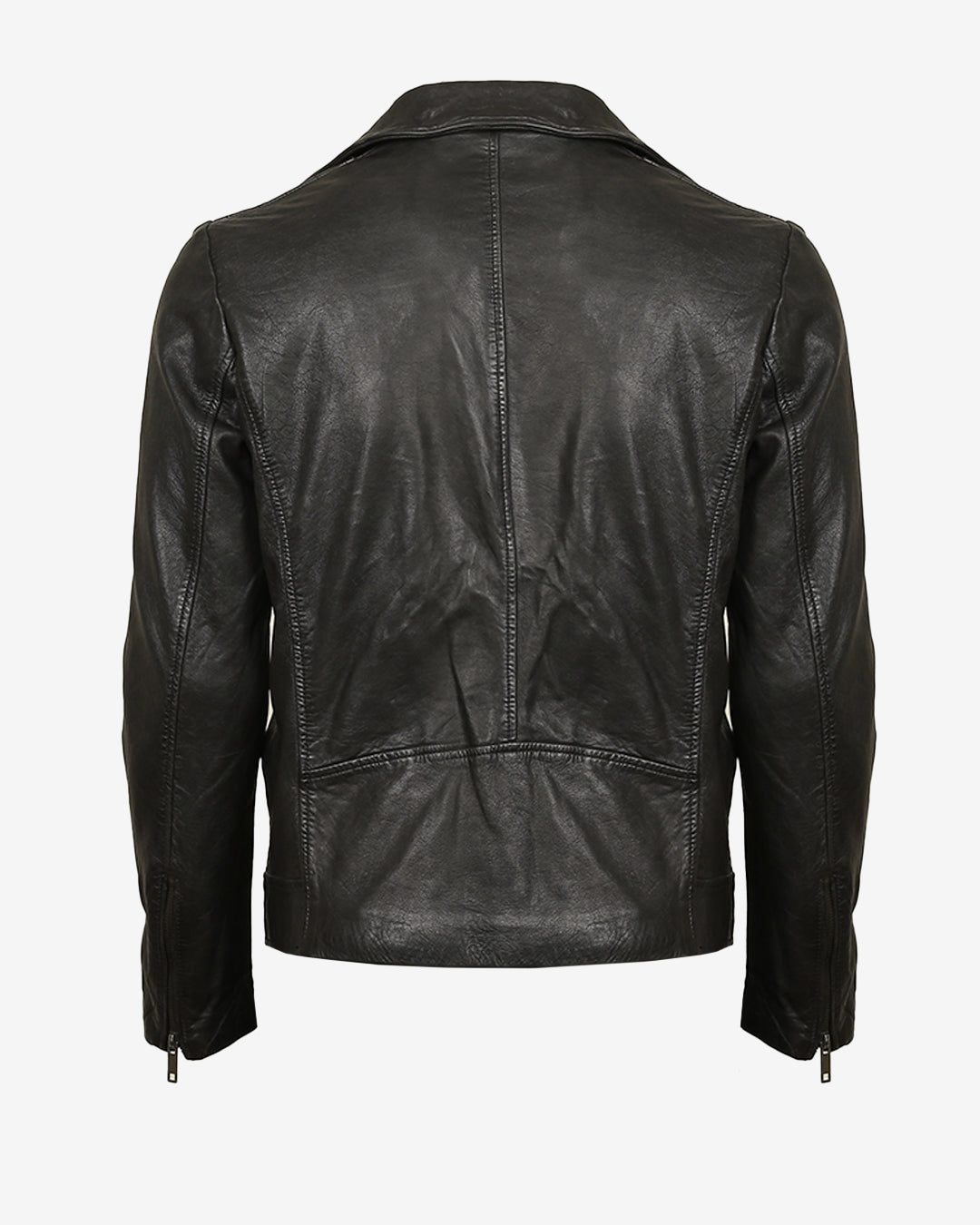 Quilted Shoulder Biker Leather Jacket