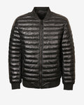 Quilted Leather Bomber Jacket