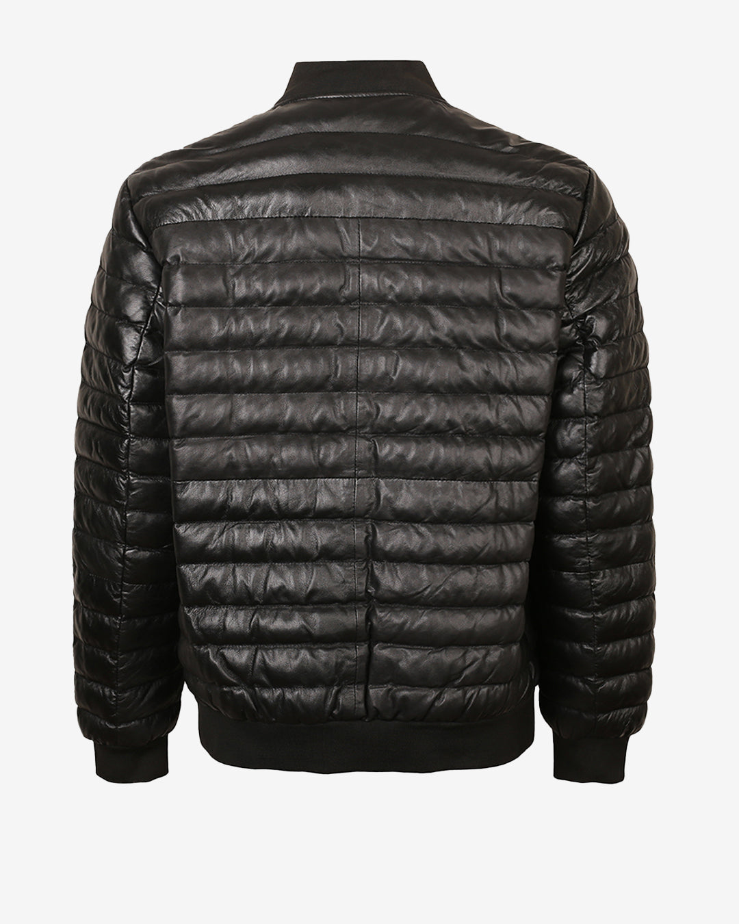 Quilted Leather Bomber Jacket