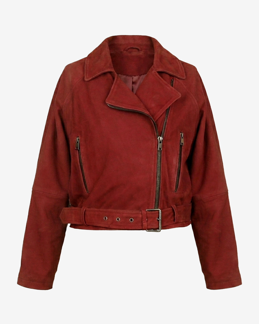 Emilla Clarke Suede Biker Jacket