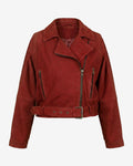 Emilla Clarke Suede Biker Jacket