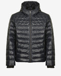 Hooded Quilted Leather Puffer Jacket