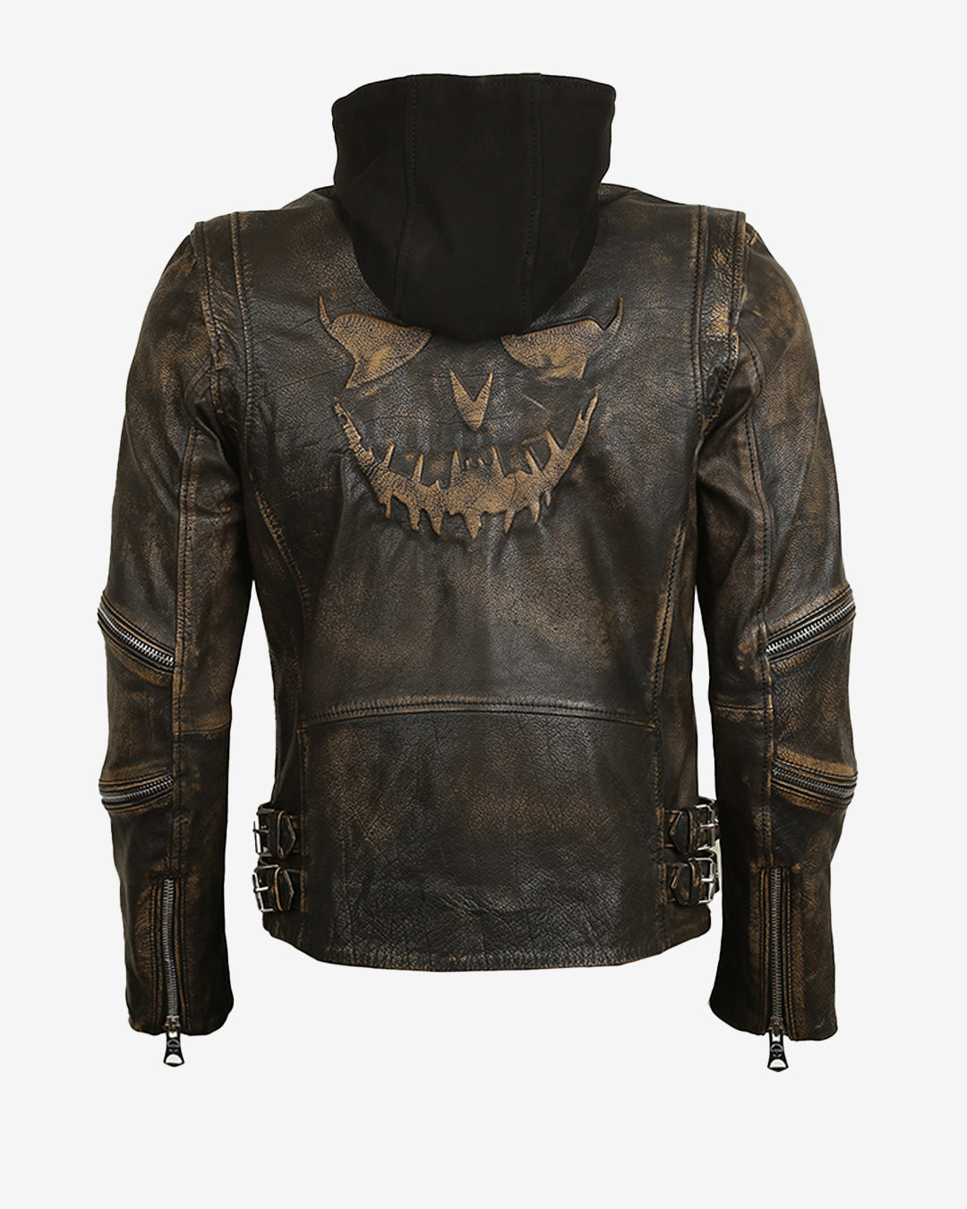 Hooded Cafe Racer Leather Jacket
