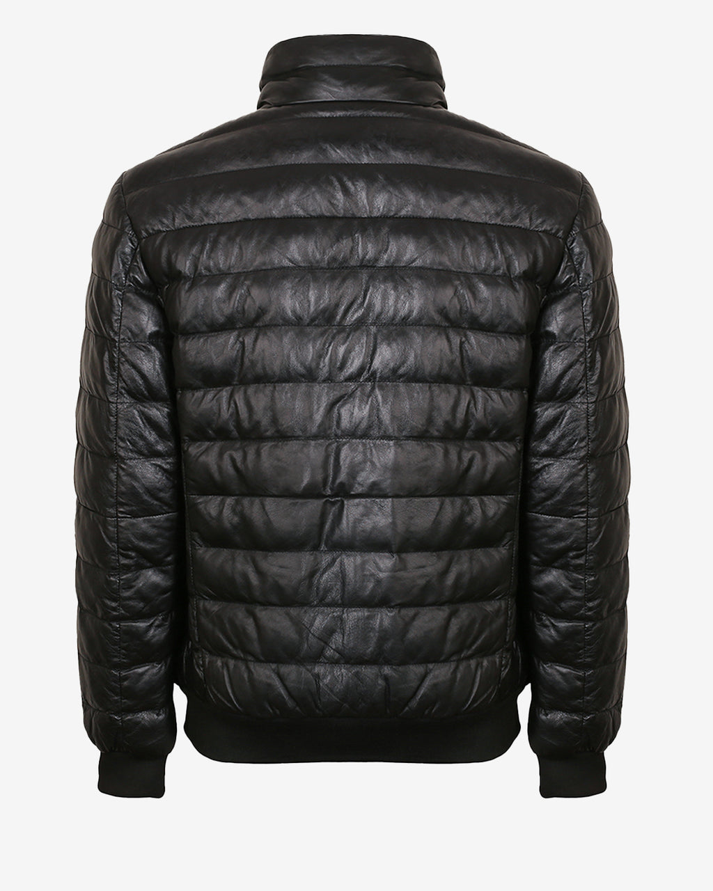 Puffer Bomber Leather Jacket
