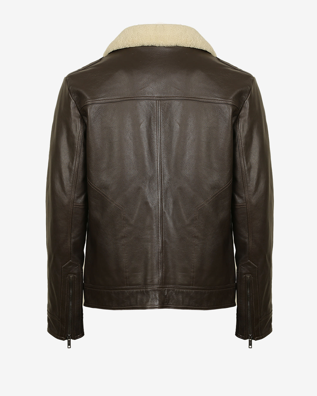 Shearling biker Leather Jacket